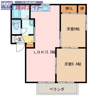 パインコート ワコー【2階】の間取り