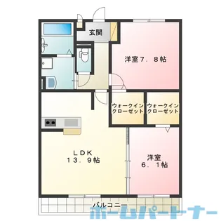 サンフラワー ガーデン A棟【1階】の間取り
