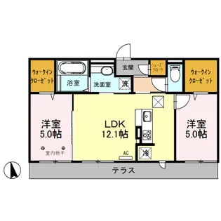 高知県南国市大そね甲【アパート】の間取り