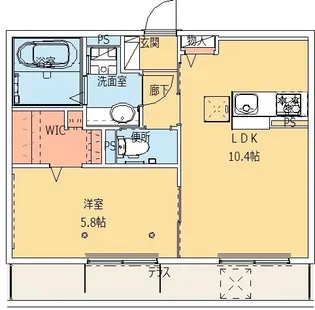 ラ・モーナCOCO【1階】の間取り