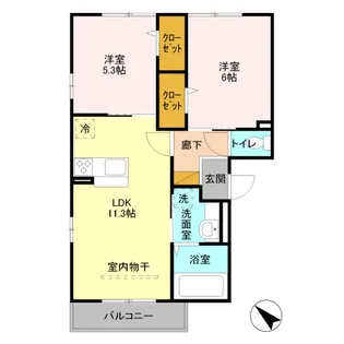 ロイヤルパレス II番館【2階】の間取り