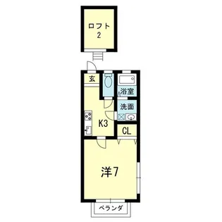 サイプレスオオツB【2階】の間取り