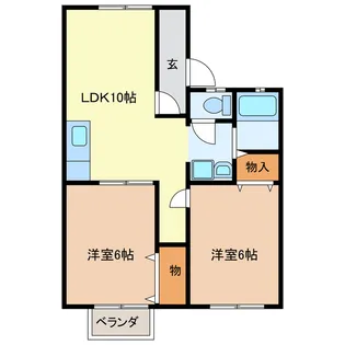 ハイユニK2【2階】の間取り