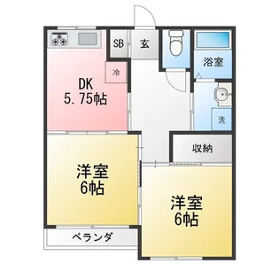 第二コーポ黒砂台【2階】の間取り