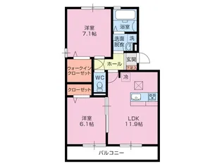 ウィルモアMII【1階】の間取り