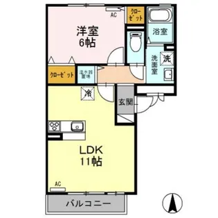 新潟県新潟市西区ときめき東1【アパート】の間取り