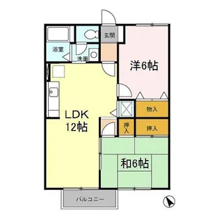 東京都八王子市元八王子町2【アパート】の間取り