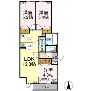 セレスティア中野【1階】の間取り