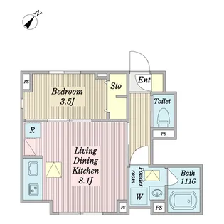 1LDKの間取り画像
