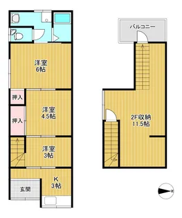 大阪府大東市北条2【一戸建】の間取り