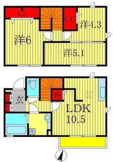千葉県松戸市八ケ崎6【一戸建】の間取り