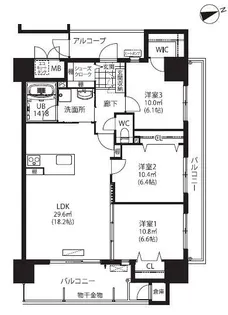 ニューガイア西熊本駅前【4階】の間取り