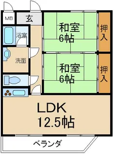 ビレッジ招提【3階】の間取り