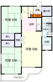 2LDKの間取り画像