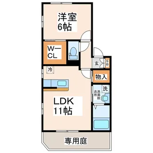 ガウディ高平B【1階】の間取り