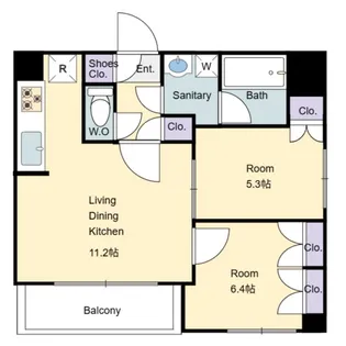 オープンレジデンシア巣鴨ユニーブル【6階】の間取り