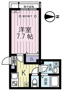 ラ・ペジーブルK【1階】の間取り