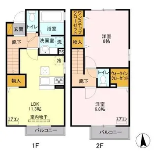 エスペランサ B【2階】の間取り