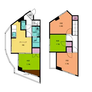 スカイハイツヴィラ横山台の間取り