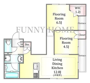 ファルベ千歳台【1階】の間取り