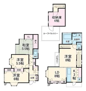 神奈川県横浜市港北区樽町4【一戸建】の間取り