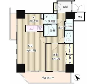東京都目黒区下目黒2【マンション】の間取り