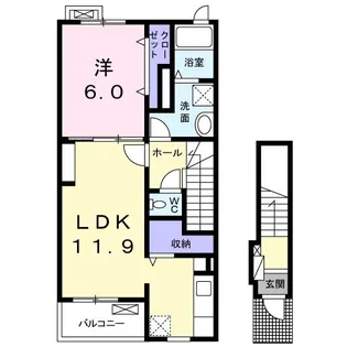 ヴィラ・大堀端C【2階】の間取り
