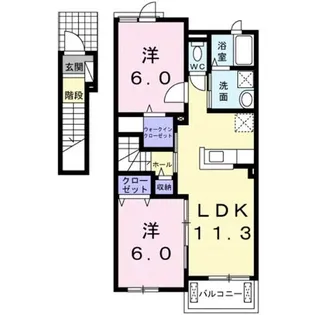 サンムーン ゴールドスターLV【2階】の間取り