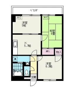 リブステージ横浜【5階】の間取り