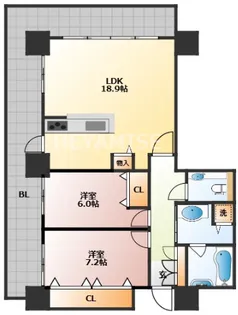 タワーシティ長崎タワーコート【9階】の間取り