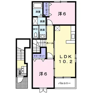 グランパーチェB【2階】の間取り