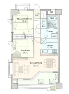 ラナイ ガーデン シンユリ イースト【4階】の間取り