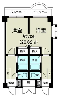 ノルデンハイム上新庄II【1階】の間取り