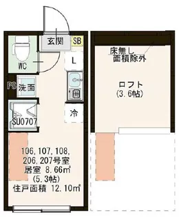 Azur井荻【1階】の間取り