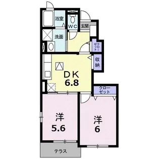 ア-バンヒルズB【1階】の間取り