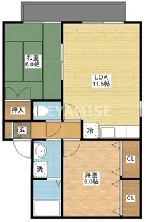 ハイカムールまつもとA【2階】の間取り