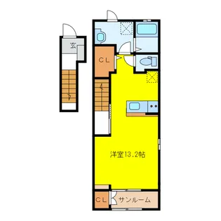 岐阜県岐阜市薮田南5【アパート】の間取り