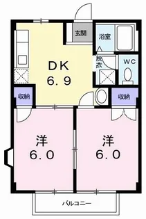 リーフ鏡野【2階】の間取り