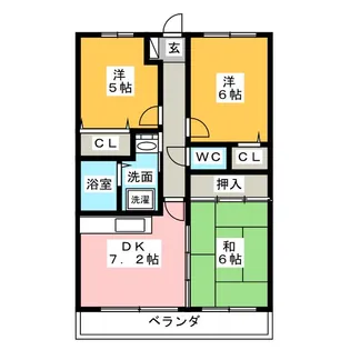 フェアリハイツ【5階】の間取り