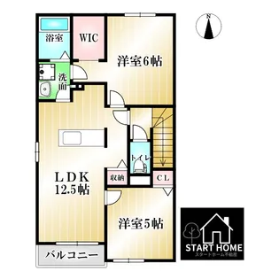 クラール南矢三B【2階】の間取り