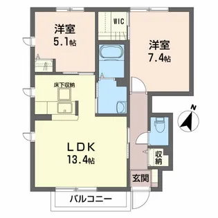 セゾン フルールVI【1階】の間取り
