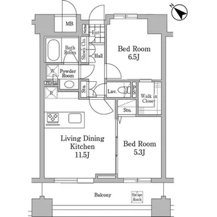 ユニコーンバリー恵比寿【8階】の間取り