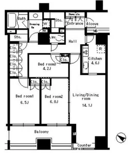パークアクシス日本橋ステージ【4階】の間取り