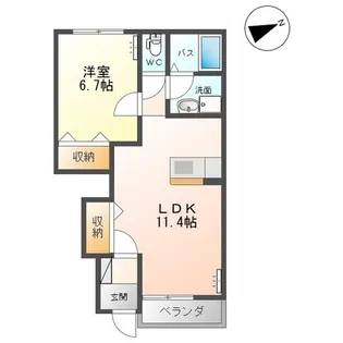 ロイヤルヒルズI&E【1階】の間取り