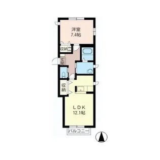 パークハイツ白鍬E【2階】の間取り