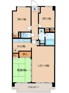 フォンティーヌ・スガワラ【7階】の間取り