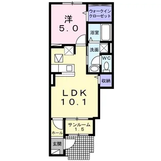 グランライト B【1階】の間取り