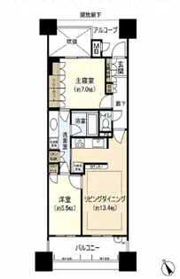 パークホームズ定禅寺通【6階】の間取り