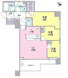 クロスエアタワー【24階】の間取り