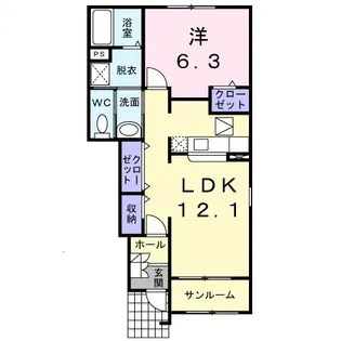 フリーデ石井I【1階】の間取り